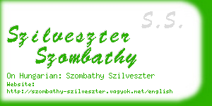 szilveszter szombathy business card